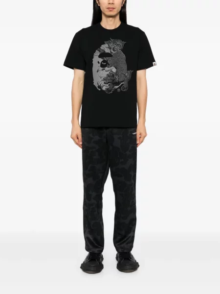 Sportske hlače A Bathing Ape® s autogramom crna