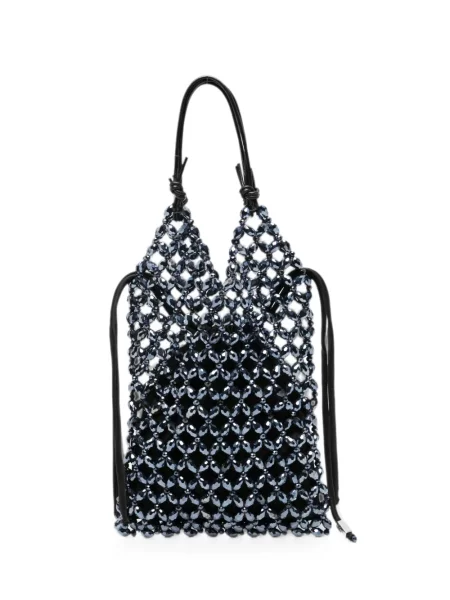Geantă shopper Staud cu mărgele negru