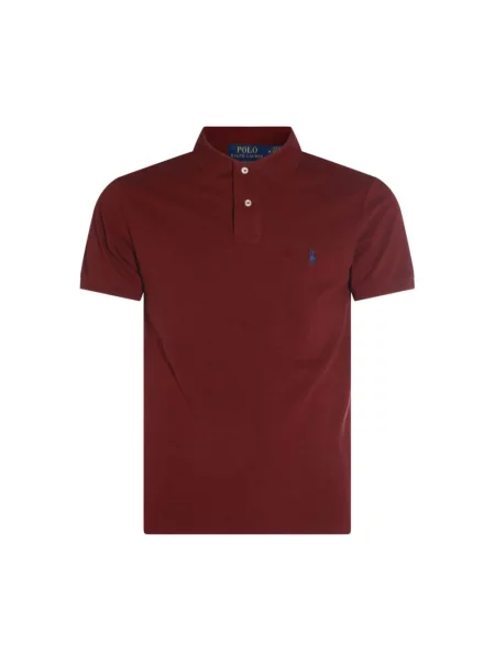 Koszulka polo o kroju slim fit z czystej bawełny Polo Ralph Lauren czerwona