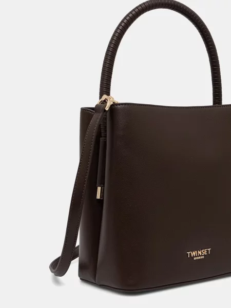 Twinset klasična torbica iz umetnega usnja rjava