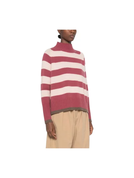 Sweter z golfem Be You w paski z paskiem