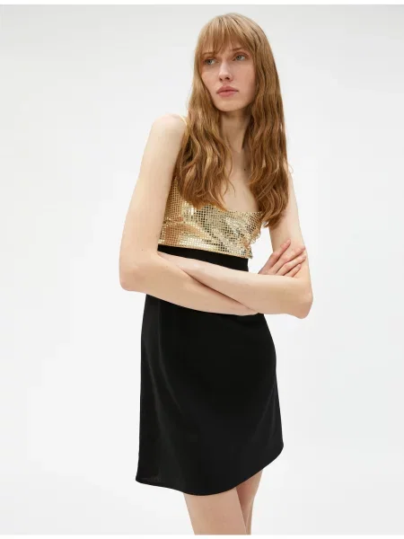 Večerna obleka Koton a-linija črna