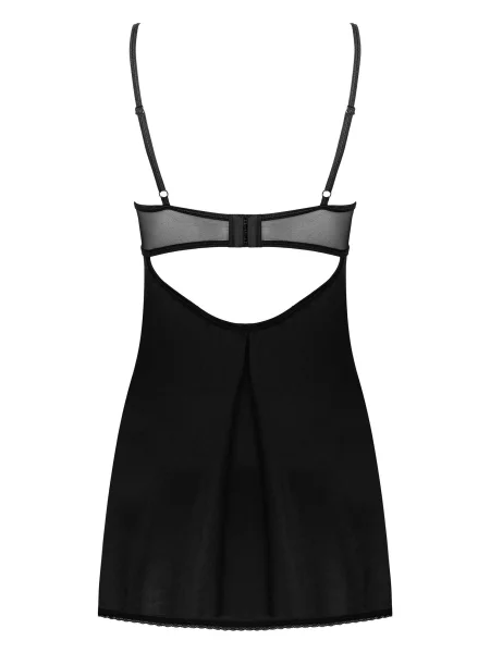 Соблазнительная сорочка с трусиками Комплект_Obsessive_Serena_Love_chemise чорна