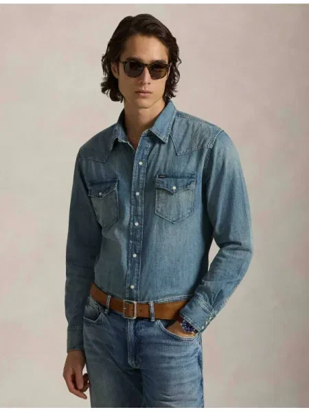 Cămașă Polo Ralph Lauren cowboy albastru