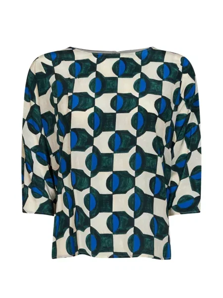 Bluză Weekend Max Mara cu funde cu imprimeu geometric
