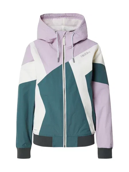 Iriedaily Prehodna jakna Puzzled temno siva / smaragd / sliva bela