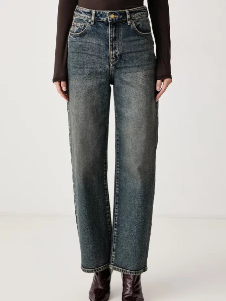 Armani Exchange blugi mom fit pentru femei albastru