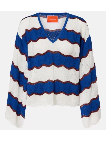 Top La Doublej cu dungi albastru