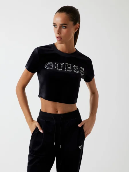 GUESS Tricou / argintiu negru