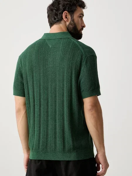 Tommy Hilfiger polo swetrowe z lyocellem zielona