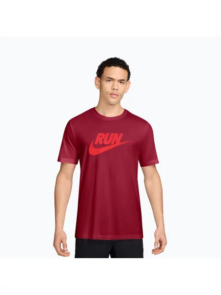 Мъжка тениска Nike Dri-Fit Running team crimson/light crimson винено червено