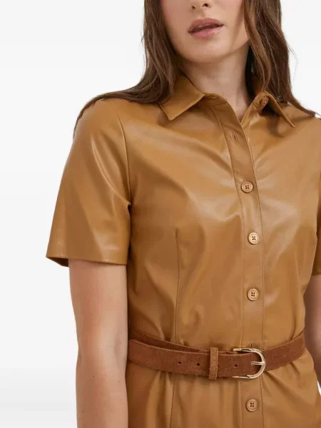 Rochie midi Dkny până la genunchi de costum maro