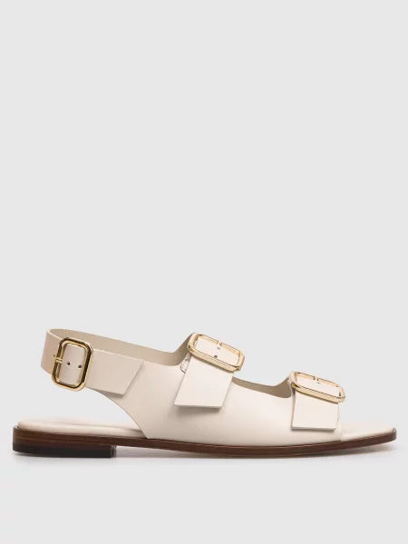 Шкіряні босоніжки кольору айворі Doucal's бежеві