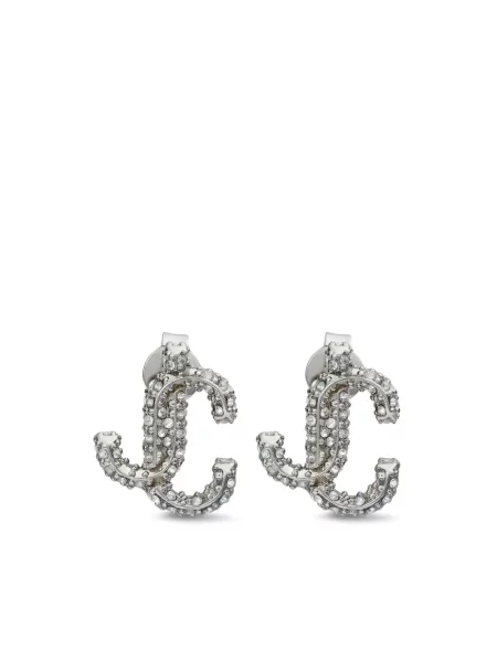 Cercei Jimmy Choo de cristal argintiu