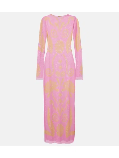 Rochie maxi Cala De La Cruz cu imagine roz