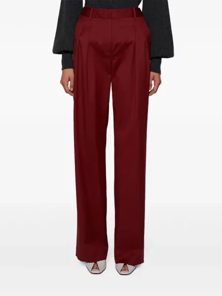 Pantaloni Loulou De Saison de mătase roșu