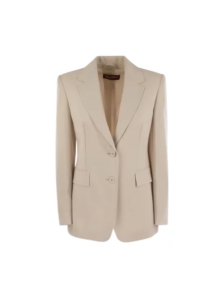 Marynarka Max Mara Studio wełniana klasyczna beżowa