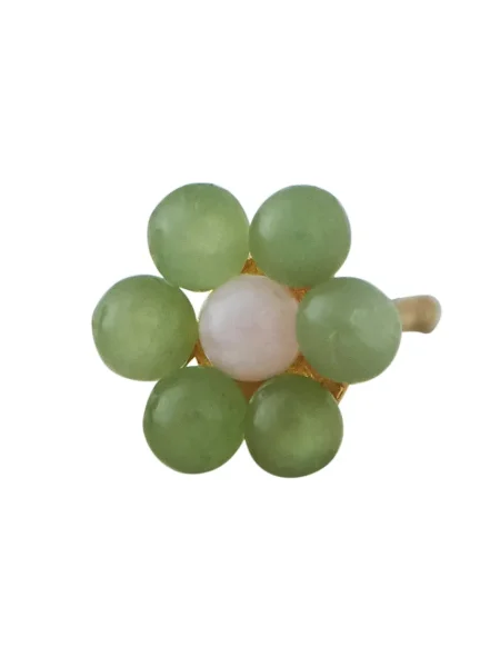 Pozlačeni srebrni uhan Design Letters zelena