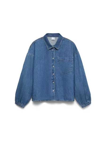 VERO MODA Bluză VMELORA denim albastru
