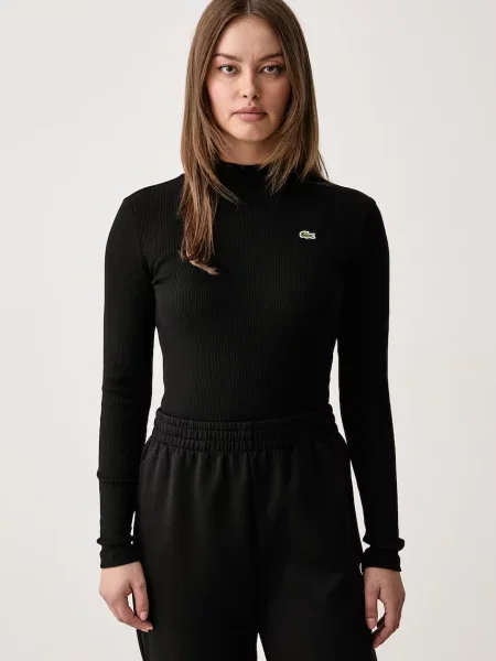 Tricou cu mânecă lungă Lacoste negru