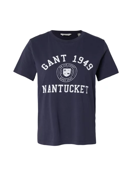 GANT Tricou albastru închis alb