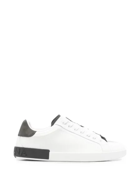 Sneakerși Dolce & Gabbana din piele cu autograf alb