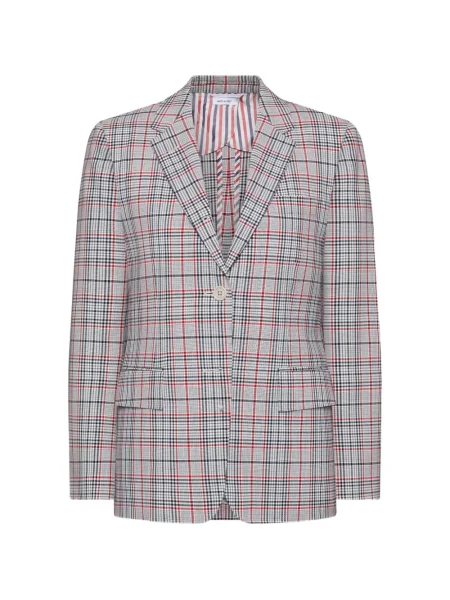 Sacou Thom Browne în carouri gri