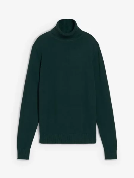 Sweter z golfem zielony