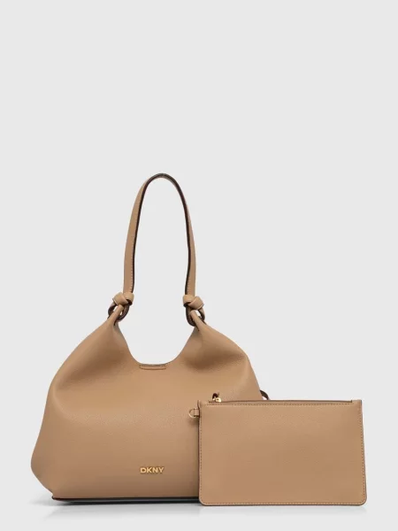 Geantă shopper Dkny din piele ecologică bej