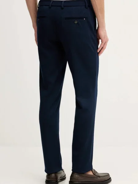 Kalhoty Tommy Hilfiger tmavomodrá přiléhavé
