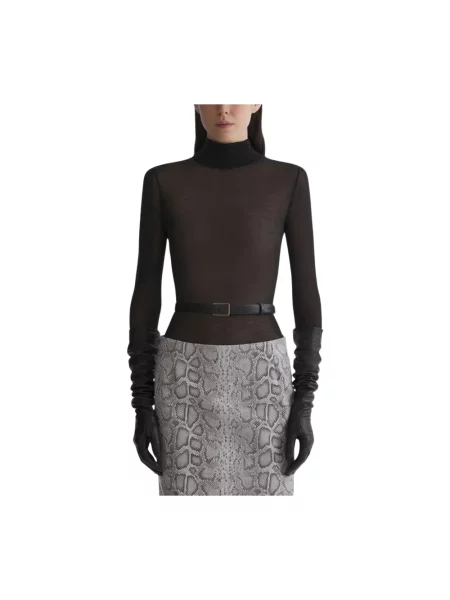 Sweter z golfem Mugler z kaszmiru czarny