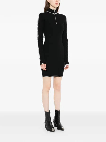 Lung rochie Off-white cu autograf alb