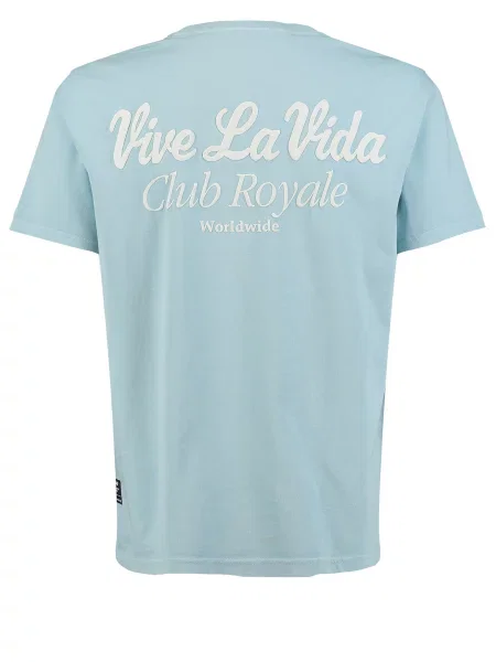 Key Largo Tricou VIVE LA VIDA albastru alb