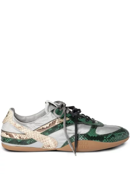 Sneakerși Miu Miu din piele gri