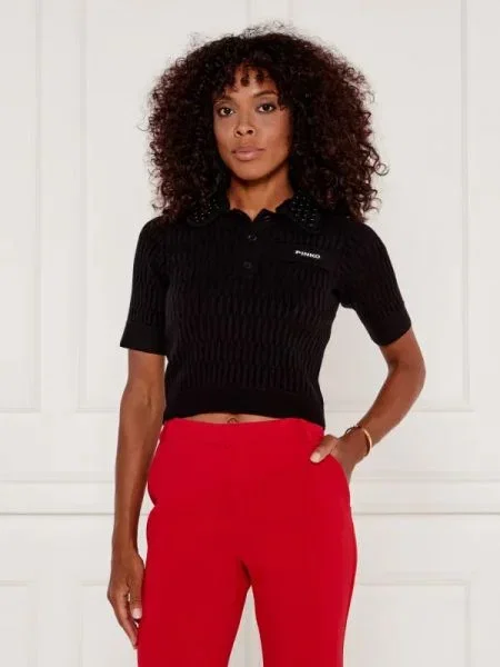 Pinko Bluză EGYPTIAN cu adaos de lână negru