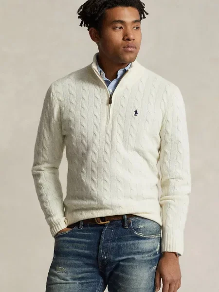 Polo Ralph Lauren pulover pentru bărbați din lână bej