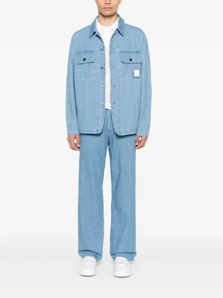 Поло тениска Emporio Armani бродирана бяло