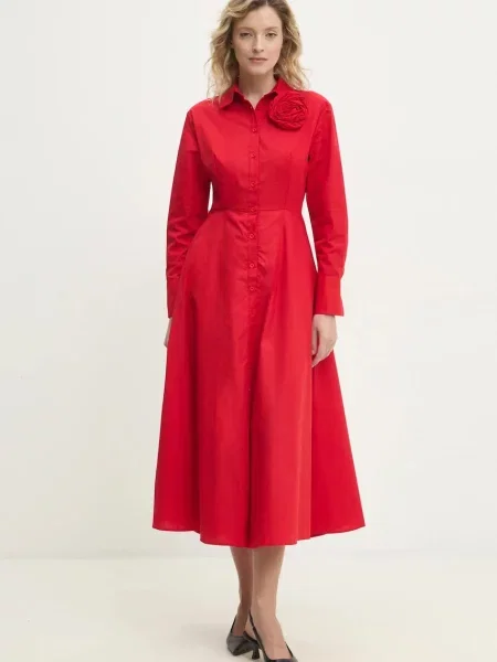 Сукня Answear Lab midi розкльошена червоний