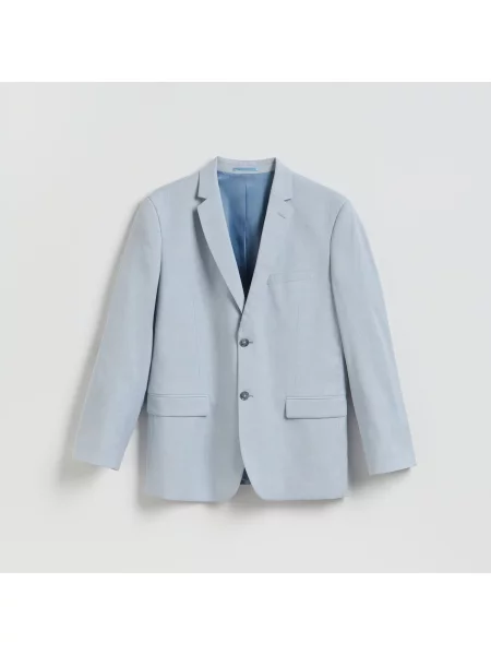 Reserved Sako slim fit s viskózou bleděmodrá
