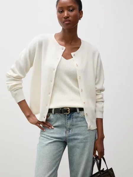 Answear.LAB cardigan pentru femei din lână merino bej