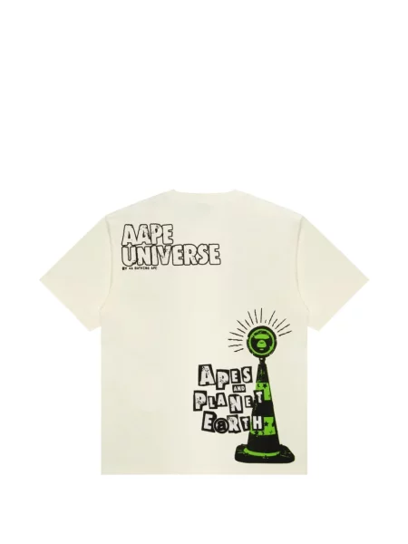 Tricou Aape By A Bathing Ape cu imagine alb