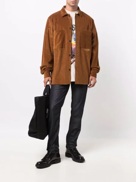 Manšestrová dlouho košile Marcelo Burlon County Of Milan hnědá