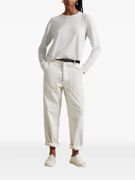 Długa koszulka Polo Ralph Lauren z okrągłym dekoltem zamszowa zielona