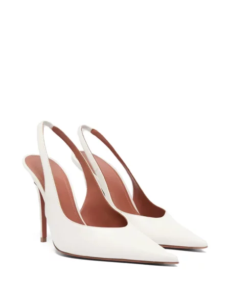 Sandale Amina Muaddi slingback alb