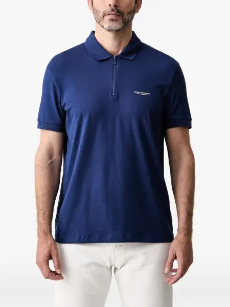 Tricou polo Armani Exchange cu imagine albastru