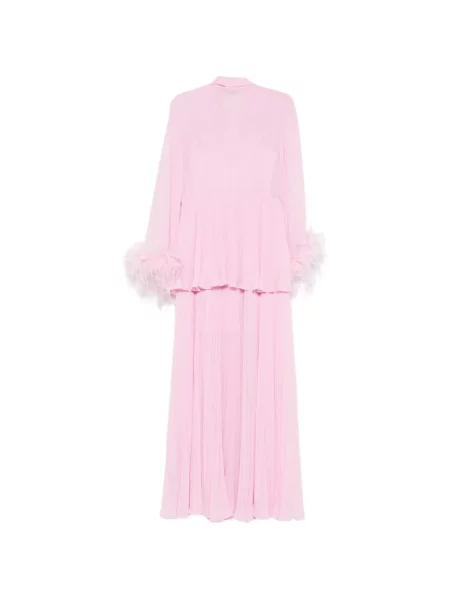 Rochie maxi Self-portrait cu pene roz