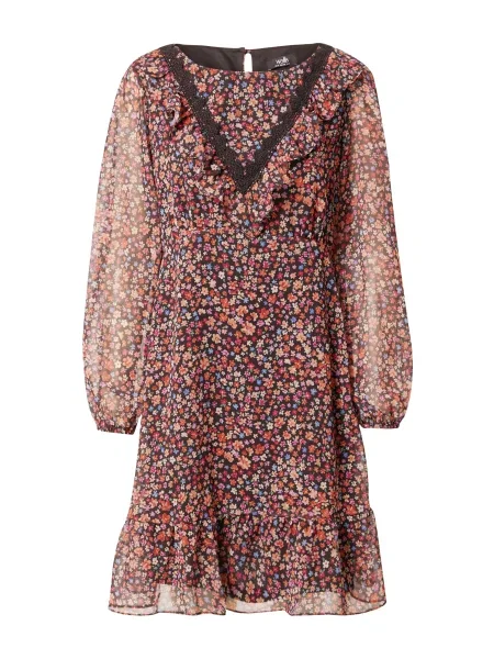 Wallis Rochie tip bluză Ditsy / portocaliu / roșu / verde iarbă / albastru negru