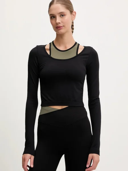 Tréninkové tričko s dlouhým rukávem P.E Nation Sutton černá