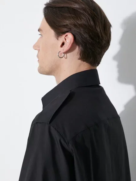 Сорочка Neil Barrett Loose Military Police Detail Short Sleeve Shirt regular класичний комір чорний