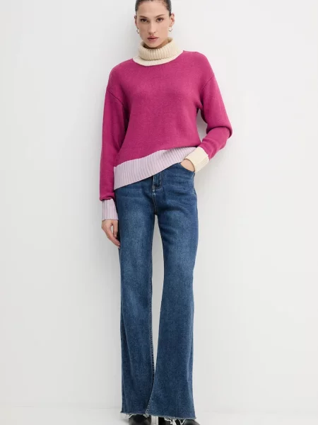 Светр із додаванням вовни United Colors of Benetton гольф рожевий